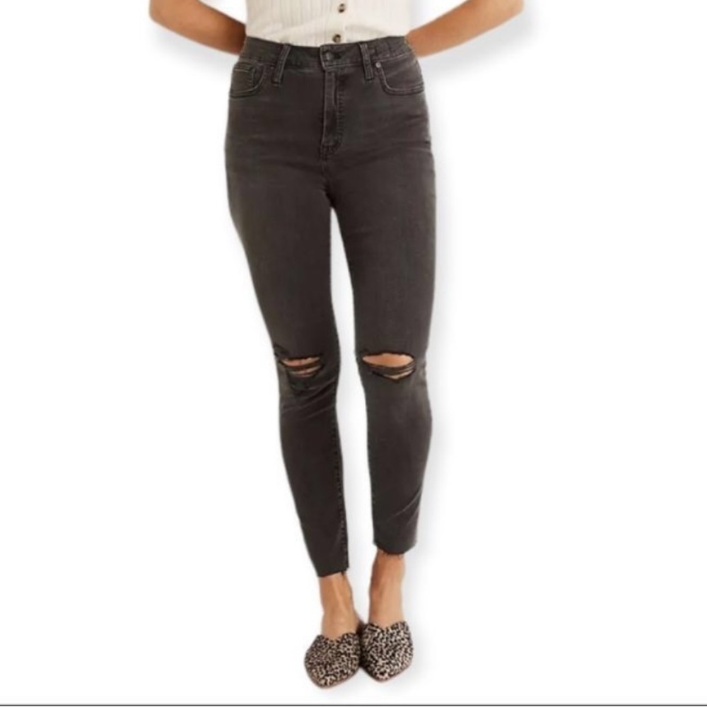 Madewell Jeans Womens 25 Curvy High Rise Skinny Distressed Raw Hem Stretch Denim